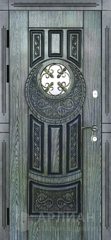 Фото №2 «Элитная входная дверь в коттедж массив дерева №24»